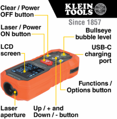 Laser Distance Measurer, 200-Foot
