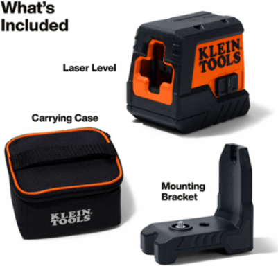Green Mini Cross-Line Laser Level, 50 Foot Range, IP54 Water/Dust Resistance