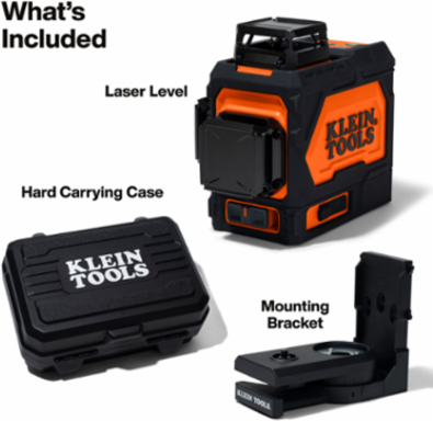 Rechargeable Green Laser Level with 3 Planar Lines, IP54 Rating, 9 hr Battery Life