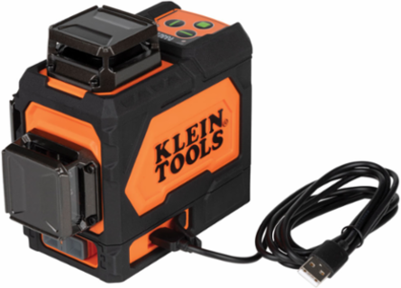 Rechargeable Green Laser Level with 3 Planar Lines, IP54 Rating, 9 hr Battery Life