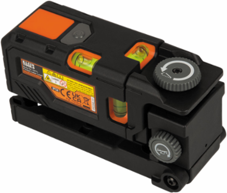 Red Pocket Laser Level, 30' Range, 1 Beam, 3-Axis Lighted Vials, Magnetic Mount