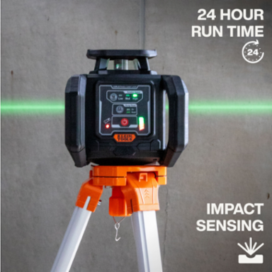 Green Rotary Laser Level, Self-Leveling with Plumb Spot and Tripod