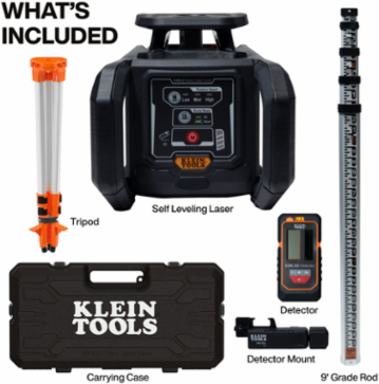 Green Rotary Laser Level, Self-Leveling with Plumb Spot and Tripod