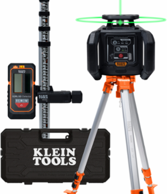 Green Rotary Laser Level, Self-Leveling with Plumb Spot and Tripod