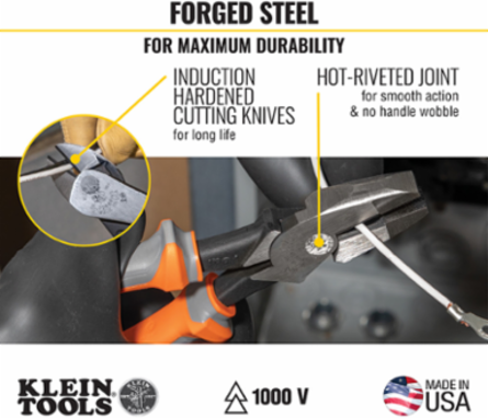 1000V Insulated Tool Kit, 3-Piece with Pliers and Wire Stripper, 10.25 Inch Length