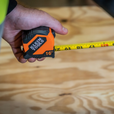 16-Foot Compact Tape Measure with 13-Foot Reach, Double-Sided Scale, Nylon Coating