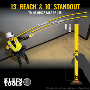25-Foot Compact Tape Measure, 13-Foot Reach, Double-Sided Hook, Nylon Coating