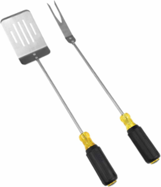 2-Piece BBQ Tool Set, 17 Inch Stainless Steel with Cushion-Grip Handles