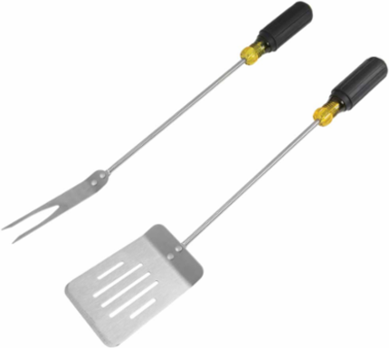 2-Piece BBQ Tool Set, 17 Inch Stainless Steel with Cushion-Grip Handles