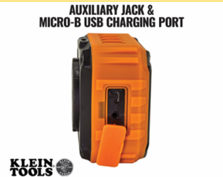 Wireless Jobsite Speaker, 10-Hour Battery Life, IP45 Water/Dust Resistant