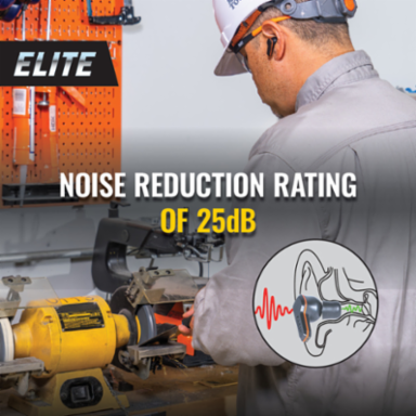 Elite Bluetooth Jobsite Earbuds, 25 dB Noise Reduction, 24 hr Battery Life, IP67