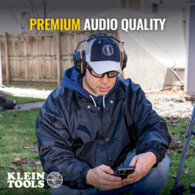 Bluetooth Earmuffs, 70-Hour Battery Life, IP54, 40 mm Audio Drivers, 20 dB NRR