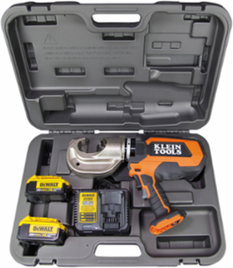 Battery-Operated 12 Ton Crimper Kit, 20V, 22.63 Inch Length, Includes 2 Batteries