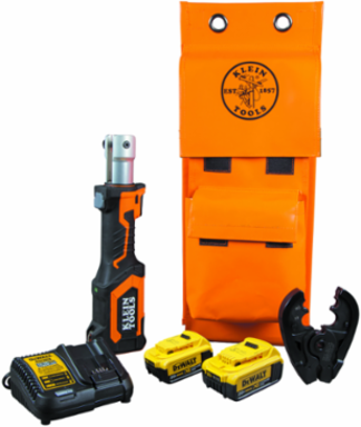 Battery-Operated Crimper with 4 Ah Batteries, Crimps 600 MCM Copper, 350 MCM Aluminum