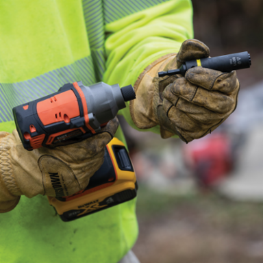 Battery-Operated Compact Impact Driver 1/4 Inch Hex Drive 210 ft-lbs Torque