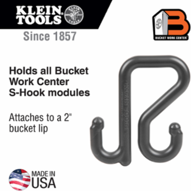 2-Inch Utility Bucket S-Hook, Nylon Construction, Max Load 40 lb