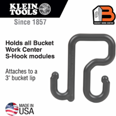 3-Inch Utility Bucket S-Hook, Nylon, 40 lb Capacity