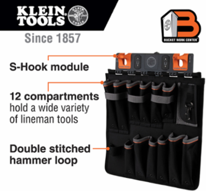 Tool Apron Storage Module, 15.5 Inch Width, 12 Compartments, Heavy-Duty Plastic