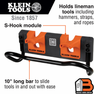 Utility Bar Storage Module for Lineman Buckets, 10 Inch Length, Max Load 50 lb
