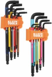 Color Coded Hex Key Set, SAE and Metric, 18-Piece