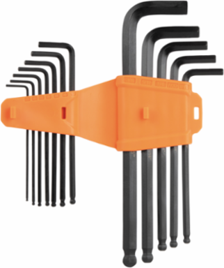 Long Ball End Hex Key Set, SAE and Metric, 22-Piece