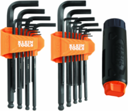 Long Ball-End Hex Key Set with Handle, SAE and Metric, 22-Piece
