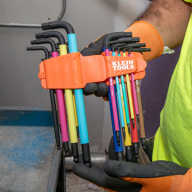 Color Coded Extra-Long L Style Hex Key Caddy Set, Metric, 9-Piece