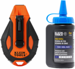 Smooth Retractable Chalk Reel, 100-Foot, with Blue Chalk Refill