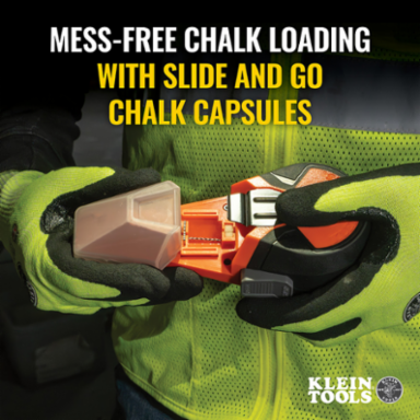 Auto-Retracting Chalk Line 50 Foot with Blue Chalk, High Impact ABS Case
