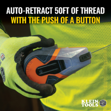Auto-Retracting Chalk Line 50 Foot with Blue Chalk, High Impact ABS Case