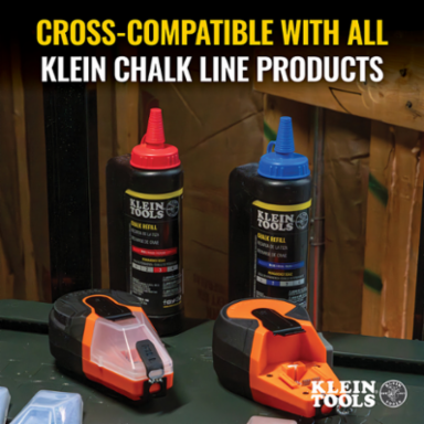 50-Foot Auto-Retracting Chalk Line with Nylon Line, Red Chalk, High Impact ABS Case