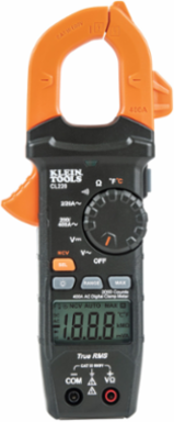 Digital Clamp Meter 400 Amp AC Auto-Ranging with Temperature, TRMS, Backlit LCD