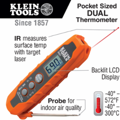 HVAC Electrical Test Kit, 400A Clamp Meter, Dual IR Thermometer, NCVT Tester
