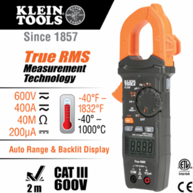 HVAC Electrical Test Kit, 400A Clamp Meter, Dual IR Thermometer, NCVT Tester