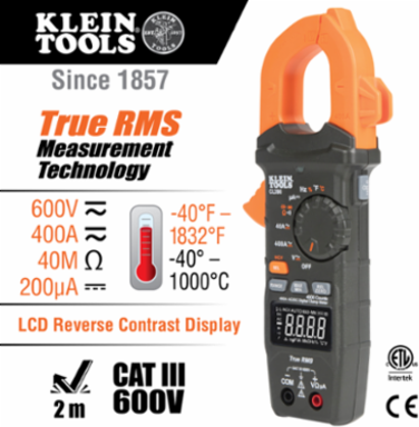 AC/DC Digital Clamp Meter 400 Amp, True RMS, 600V AC/DC, 1.6 Inch Jaw Size