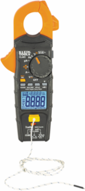 HVAC TRMS Clamp Meter, 600A Current, 750V AC/600V DC, -148° to 1832°F Temperature Range