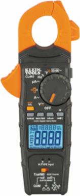 HVAC TRMS Clamp Meter, 600A Current, 750V AC/600V DC, -148° to 1832°F Temperature Range
