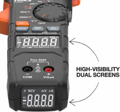 400A AC/DC Dual-Display Auto-Ranging Digital Clamp Meter