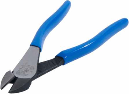 Heavy-Duty 8 Inch High-Leverage Diagonal Cutting Pliers - Steel, Plastic-Dipped Handles