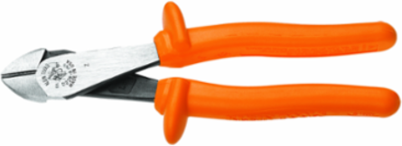 Insulated 8-Inch Heavy-Duty Diagonal Cutting Pliers, Angled Head, Induction Hardened Steel