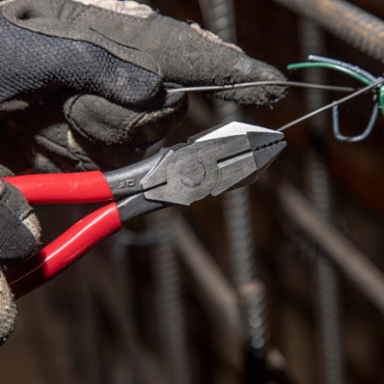 9 Inch Ironworker's Pliers with Aggressive Knurl, Forged Steel, 0.625 Inch Knife Length