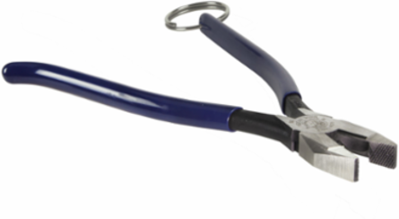 Ironworker's Pliers 9 Inch Length, Tether Capable, Plastic-Dipped Handles