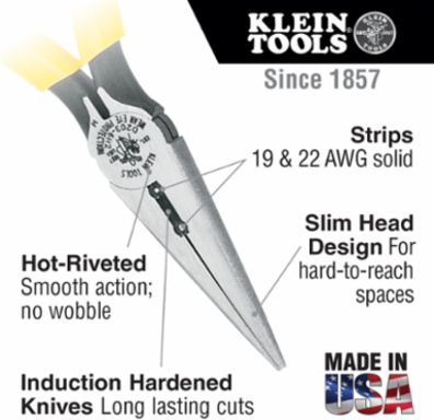 6 Inch Needle Nose Pliers with Side-Cutters and Stripping Capabilities