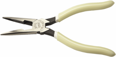 High-Visibility 8 Inch Long Nose Side-Cutting Pliers, Glow-in-the-Dark Grips