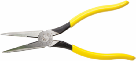 Long Nose Pliers 8 Inch, Side Cutting, Plastic-Dipped Handles