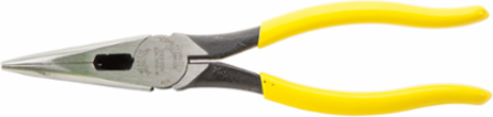 Long Nose Pliers 8 Inch, Side Cutting, Plastic-Dipped Handles