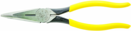 Long Nose Pliers 8 Inch, Side Cutting, Plastic-Dipped Handles