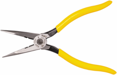8 Inch Needle Nose Side Cutters with Stripping, Plastic-Dipped Handles, 12 AWG