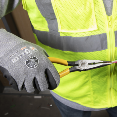8 Inch Needle Nose Side Cutters with Stripping, Plastic-Dipped Handles, 12 AWG