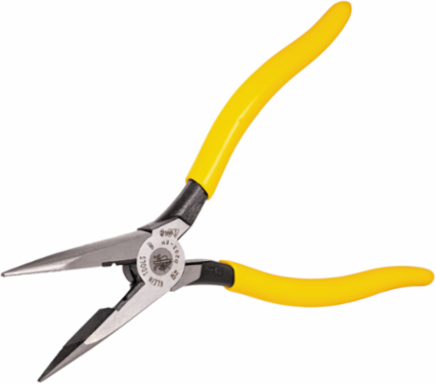 8 Inch Needle Nose Side Cutters with Stripping, Plastic-Dipped Handles, 12 AWG